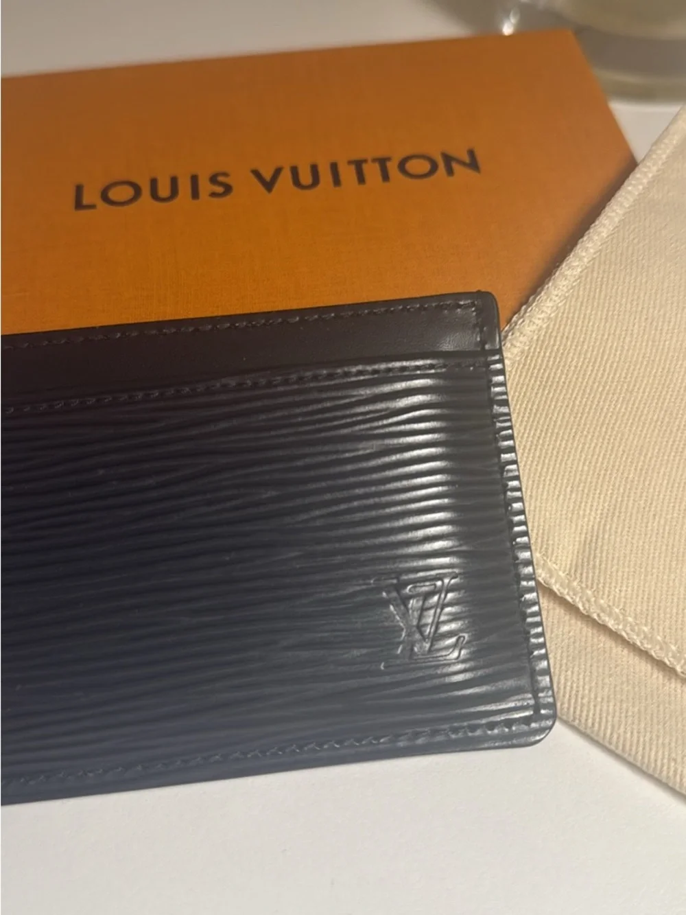 Louis Vuitton Black Epi Leather Card Holder